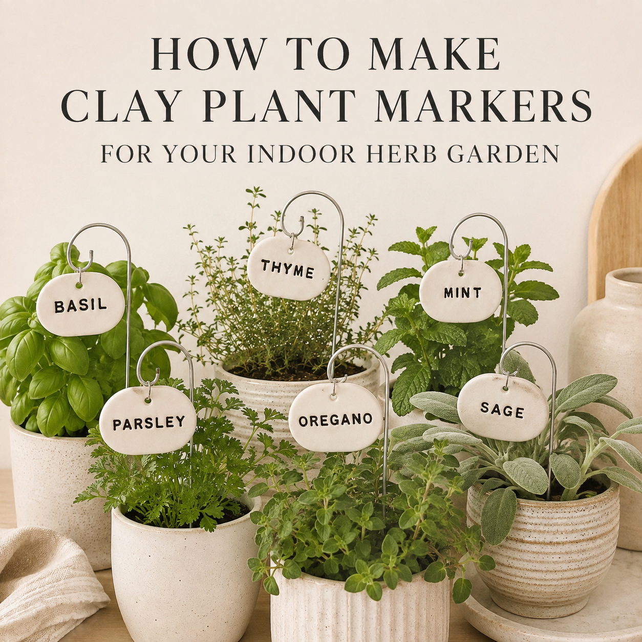 How to Make Clay Plant Markers for Your Indoor Herb Garden