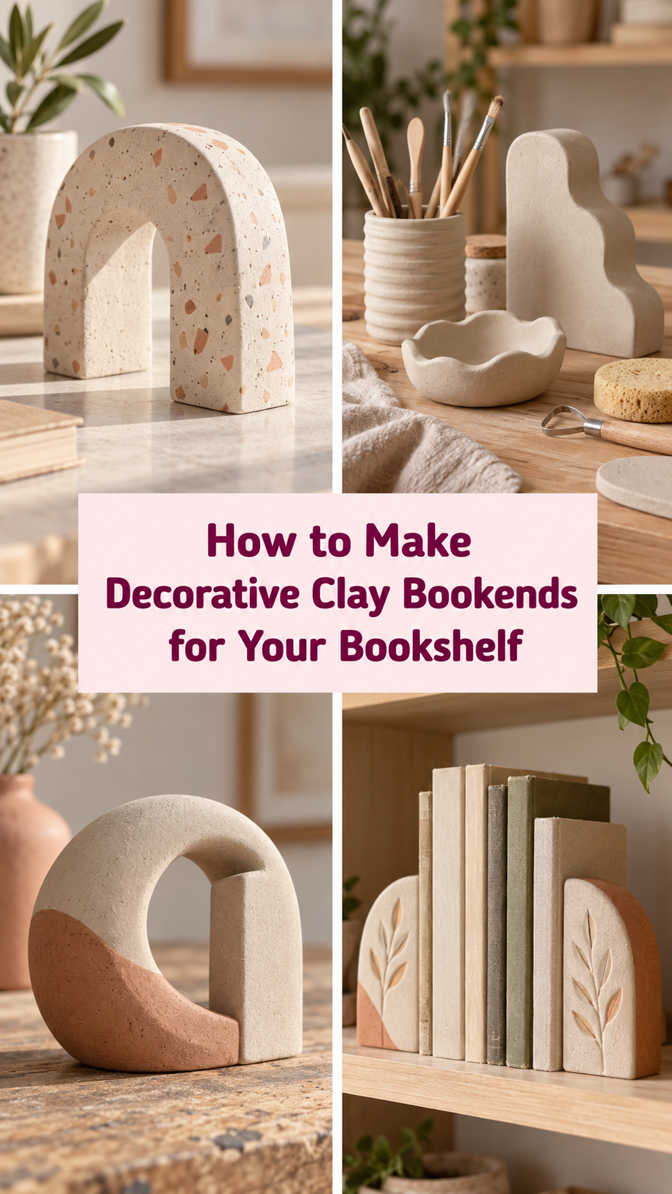 How to Make Decorative Clay Bookends for Your Bookshelf