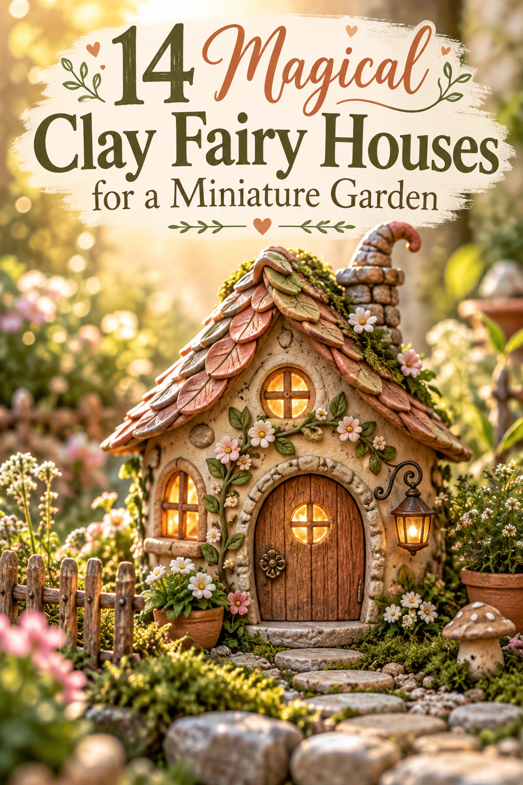 14 Magical Clay Fairy Houses for a Miniature Garden