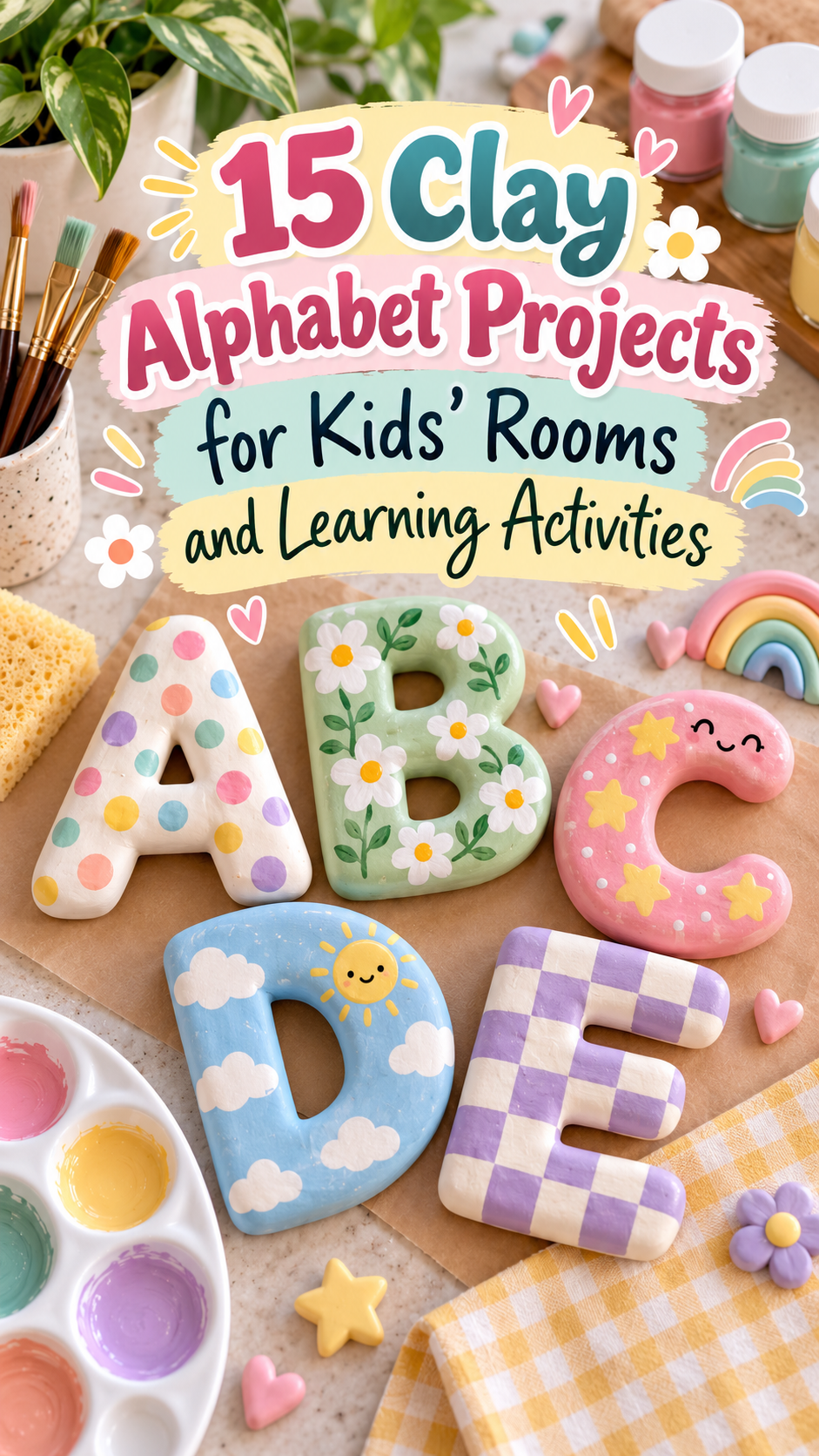 15 Clay Alphabet Projects for Kids’ Rooms and Learning Activities
