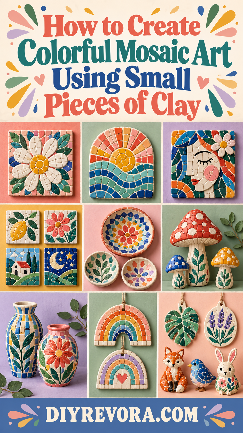How to Create Colorful Mosaic Art Using Small Pieces of Clay